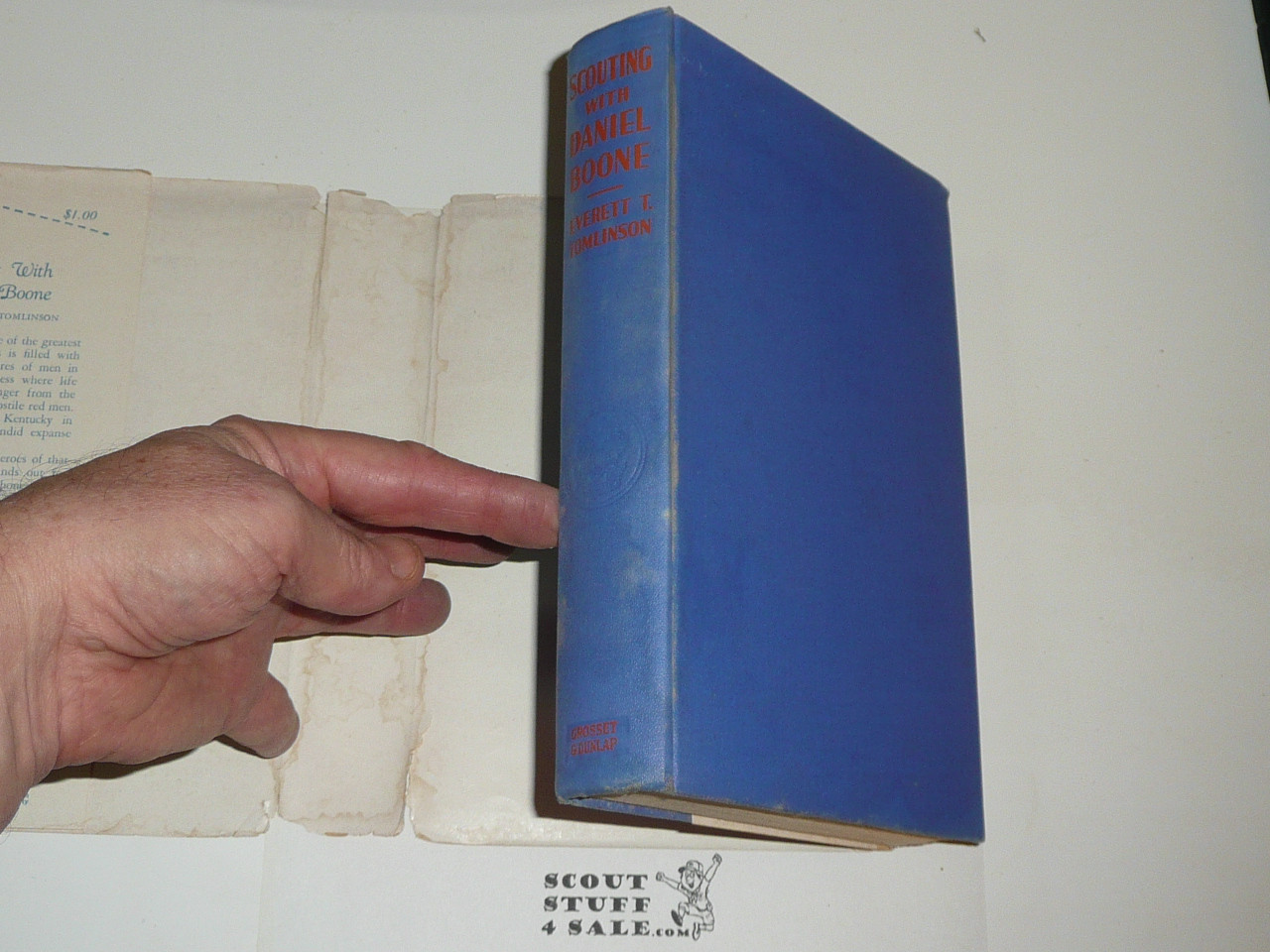 Scouting With Daniel Boone. By Everett T. Tomlinson, 1914, Every Boy's Library Edition, Type Three Binding with Dust Jacket #2