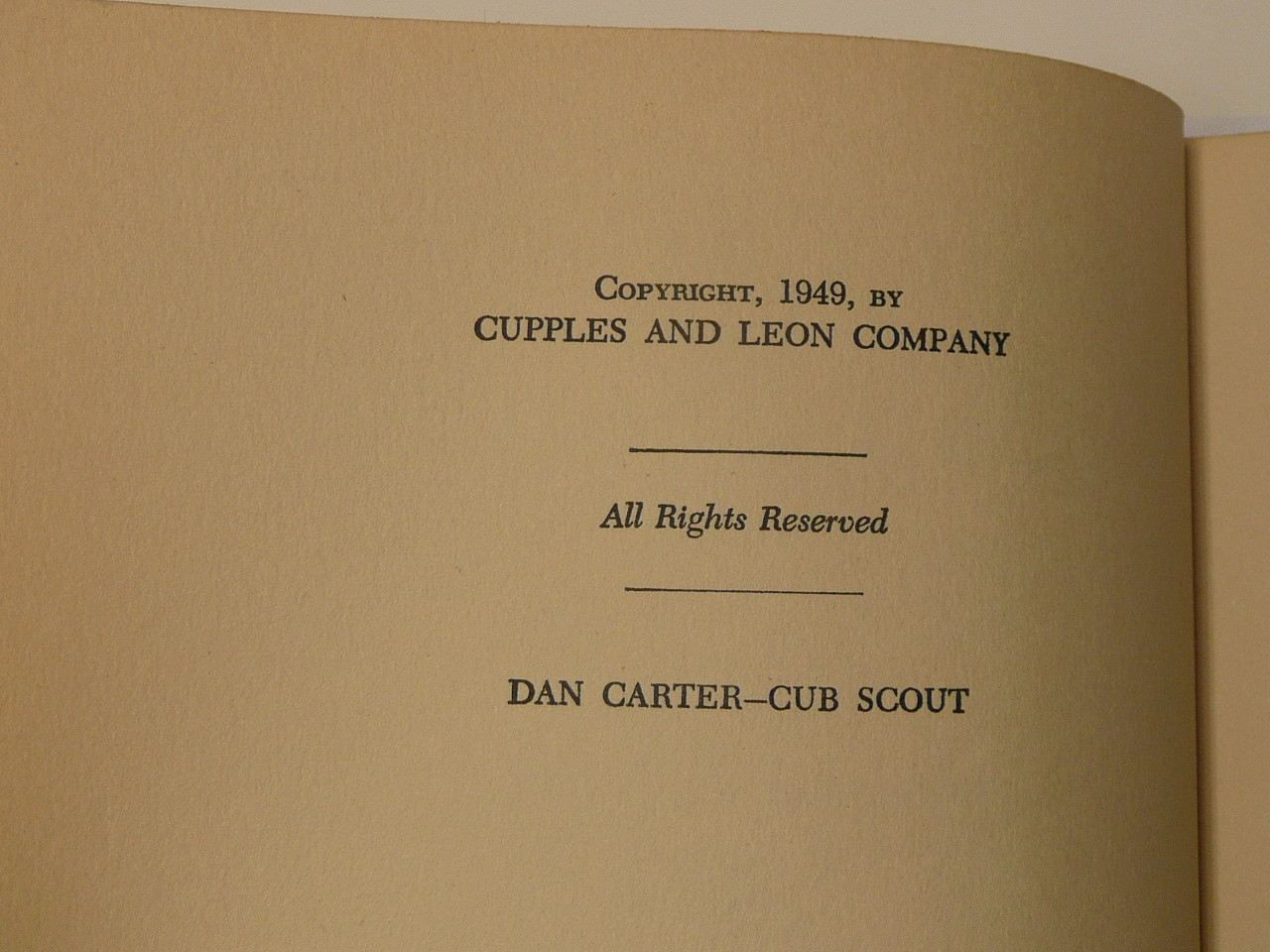 Dan Carter Cub Scout, by Mildred A. Wirt, 1949, Boy Scout Story Book, With Dust Jacket