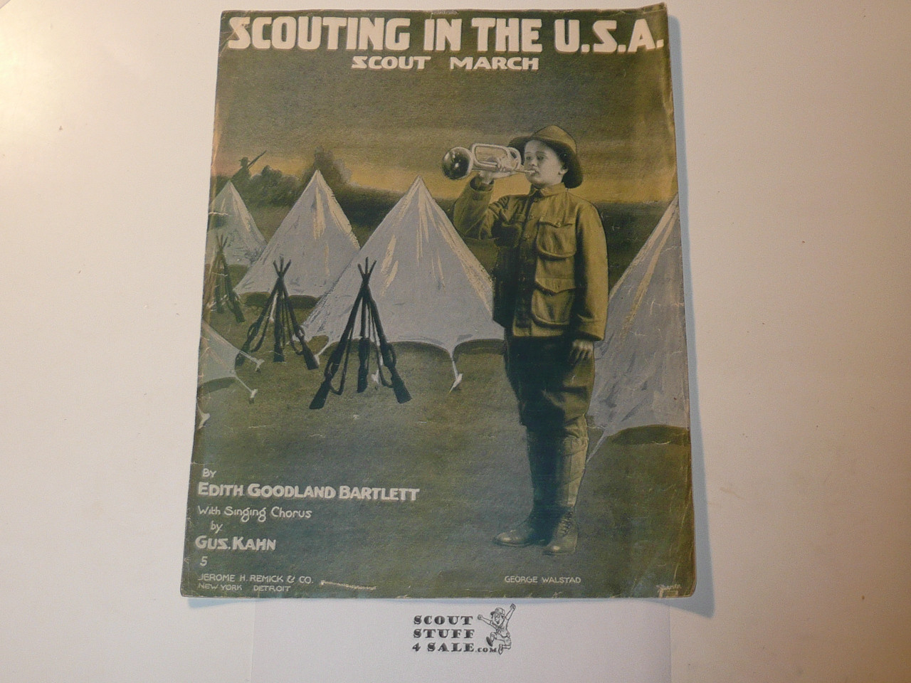 1917 Scouting in the U.S.A. Scout March Sheet Music, by Edith Goodland Bartlett