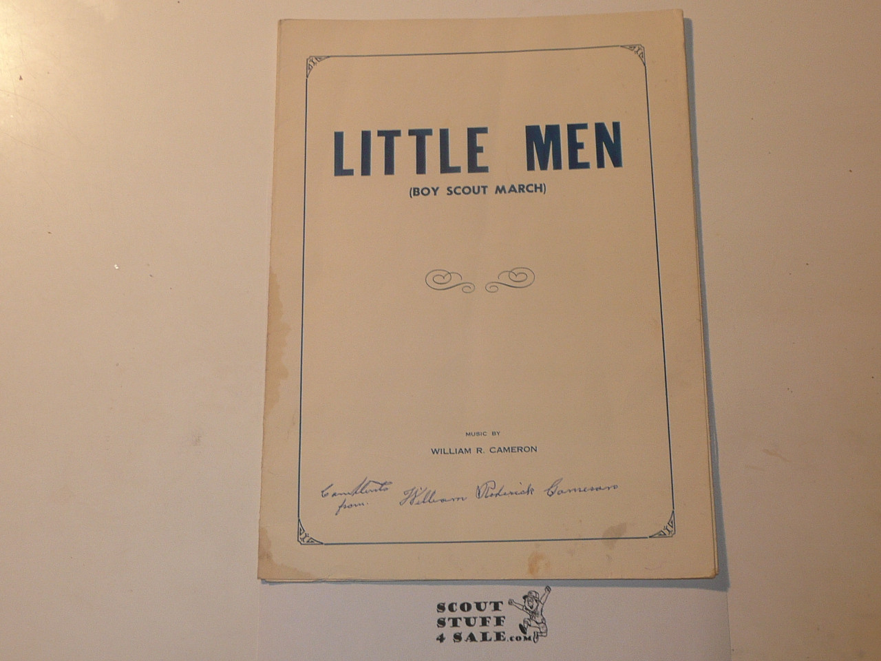 1948 Little Men Boy Scout March Sheet Music, by William R. Cameron, Autographed by Author