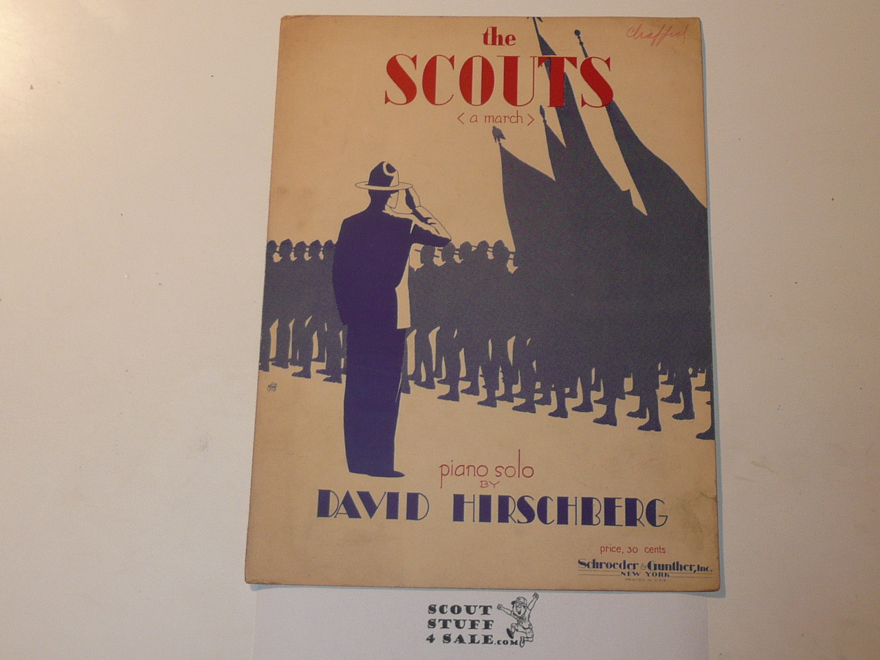 1941 The Scouts a March Sheet Music, By David Hirschberg