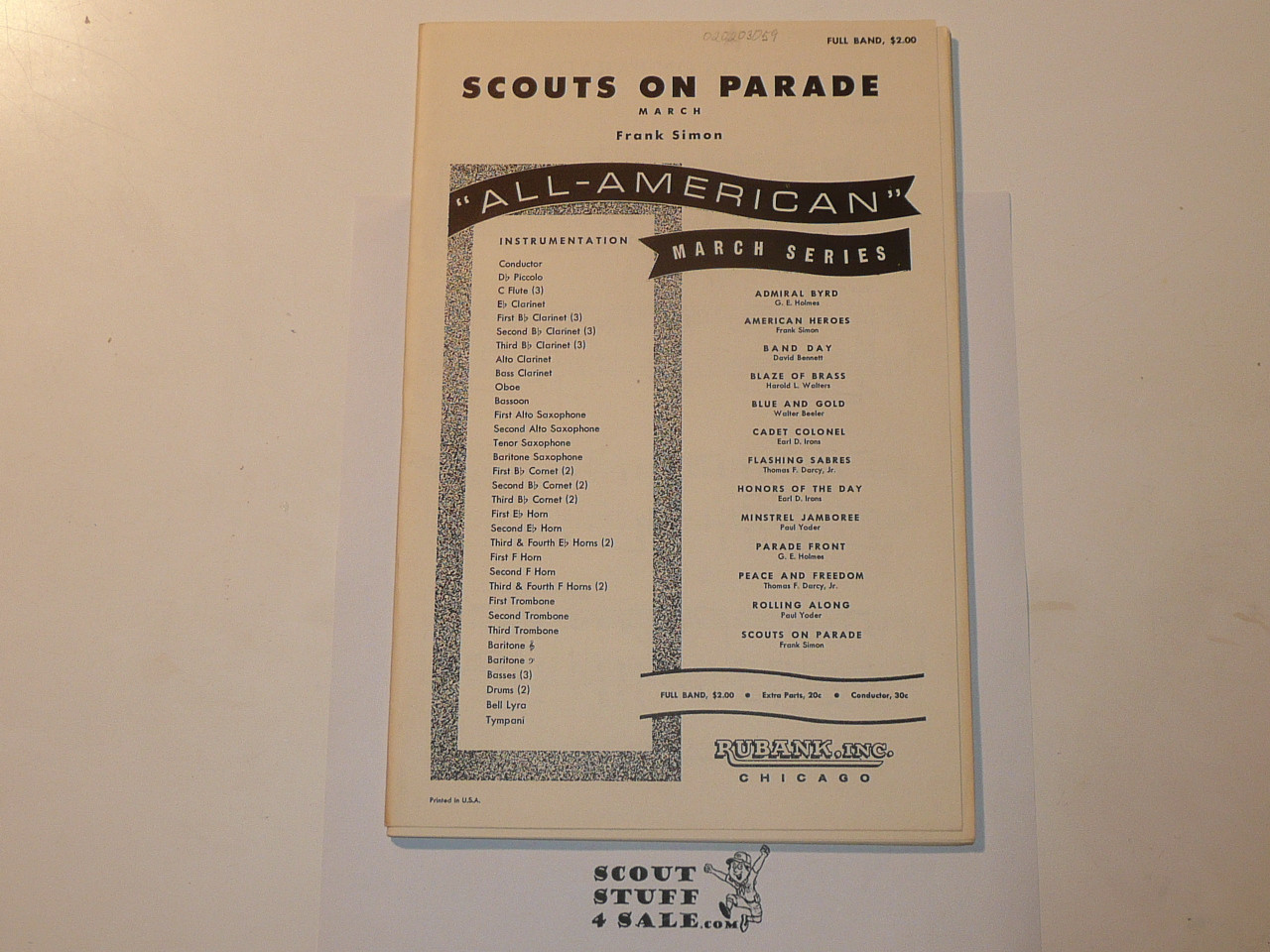1963 Scouts on Parade Sheet Music, by Frank Simon