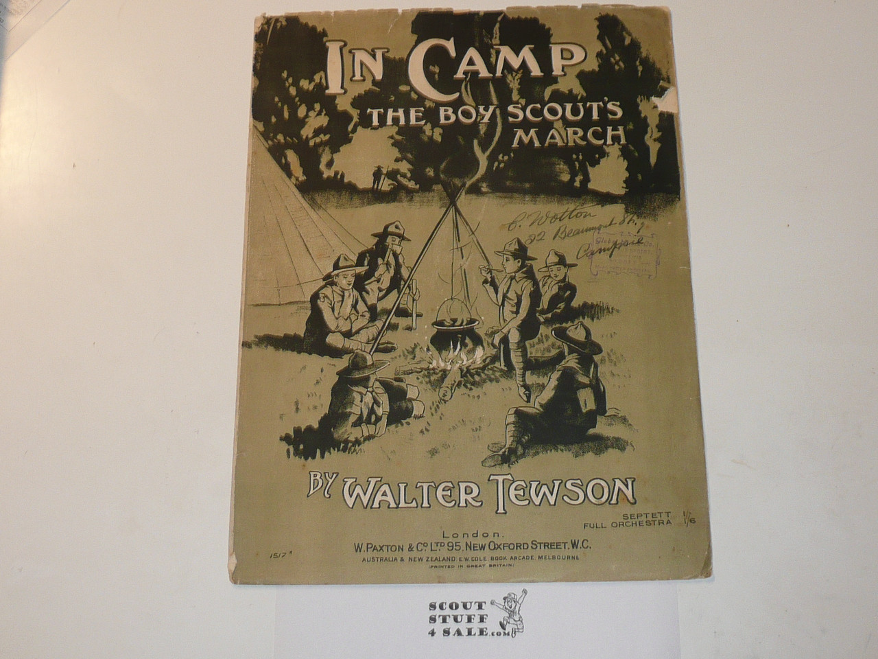 1910 In Camp The Boy Scouts March Sheet Music, by Walter Tewson #2