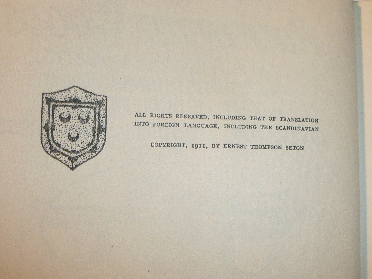1911 Rolf in the Woods, By Ernest Thompson Seton, first printing, dedicated to the Boy Scouts of America with Dust Jacket #2