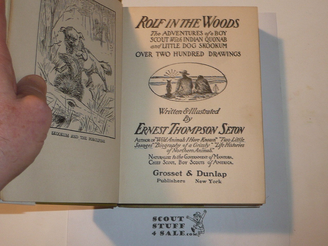 1911 Rolf in the Woods, By Ernest Thompson Seton, first printing, dedicated to the Boy Scouts of America with Dust Jacket #2