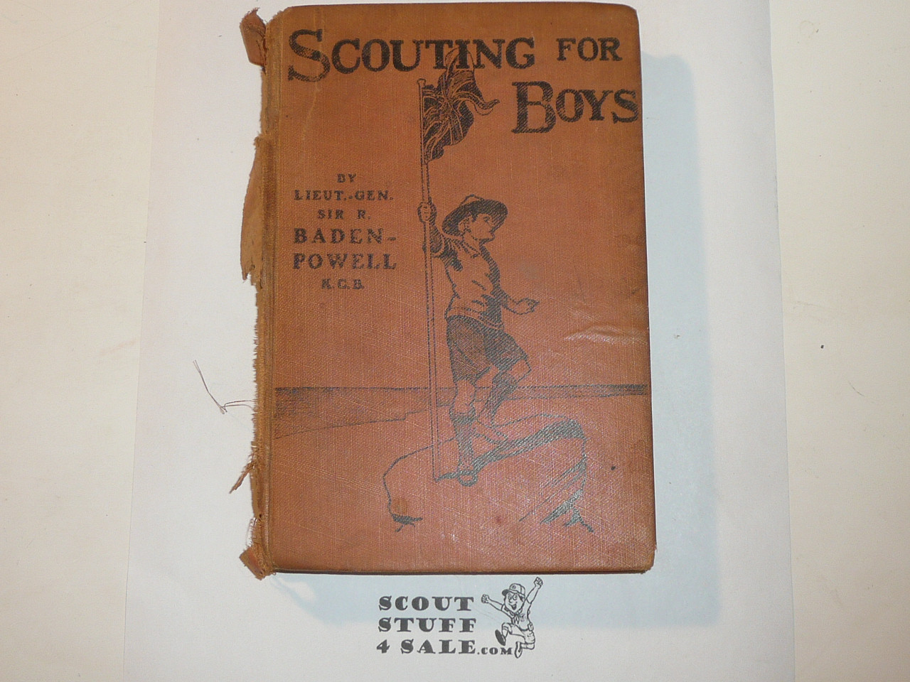 1919 Scouting for Boys, By Lord Baden-Powell, 7-19 Printing, some wear with spine damage