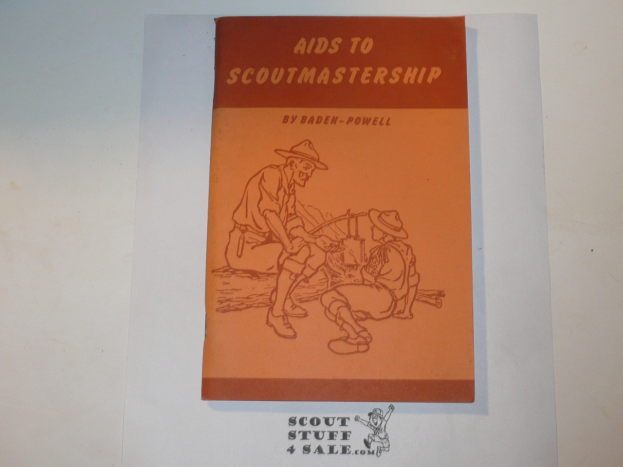 1945 Aids to Scoutmastership by Baden Powell, World Brotherhood Edition, orange cover