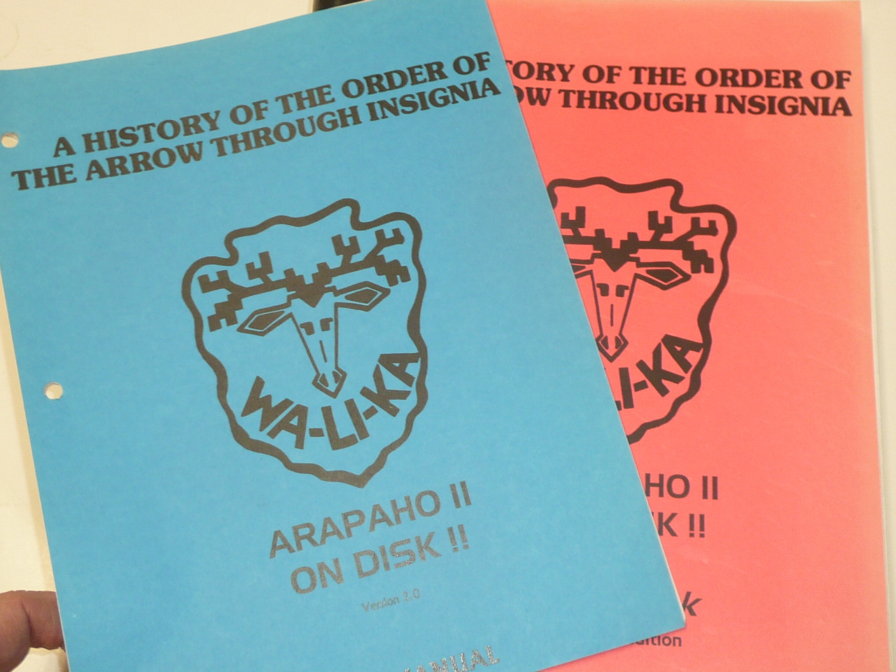 A History of The Order of the Arrow Through Insignia, Arapaho II On Disk Edition, by Breithaupt and Hoogeveen, 1996 printing, Book and User Guide only