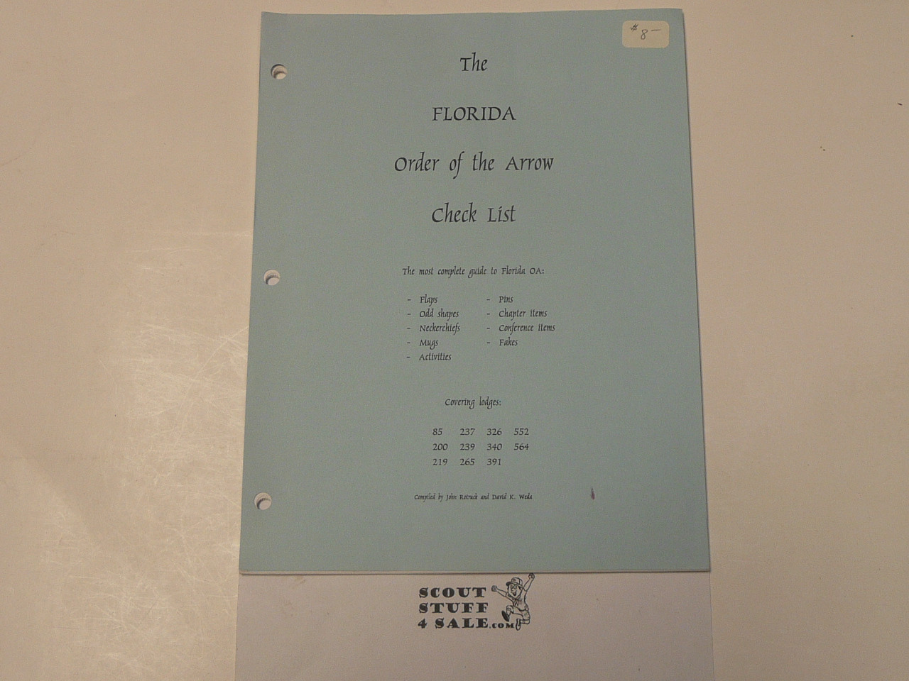 The Florida Order of the Arrow Checklist, By John Retruck and David Weda