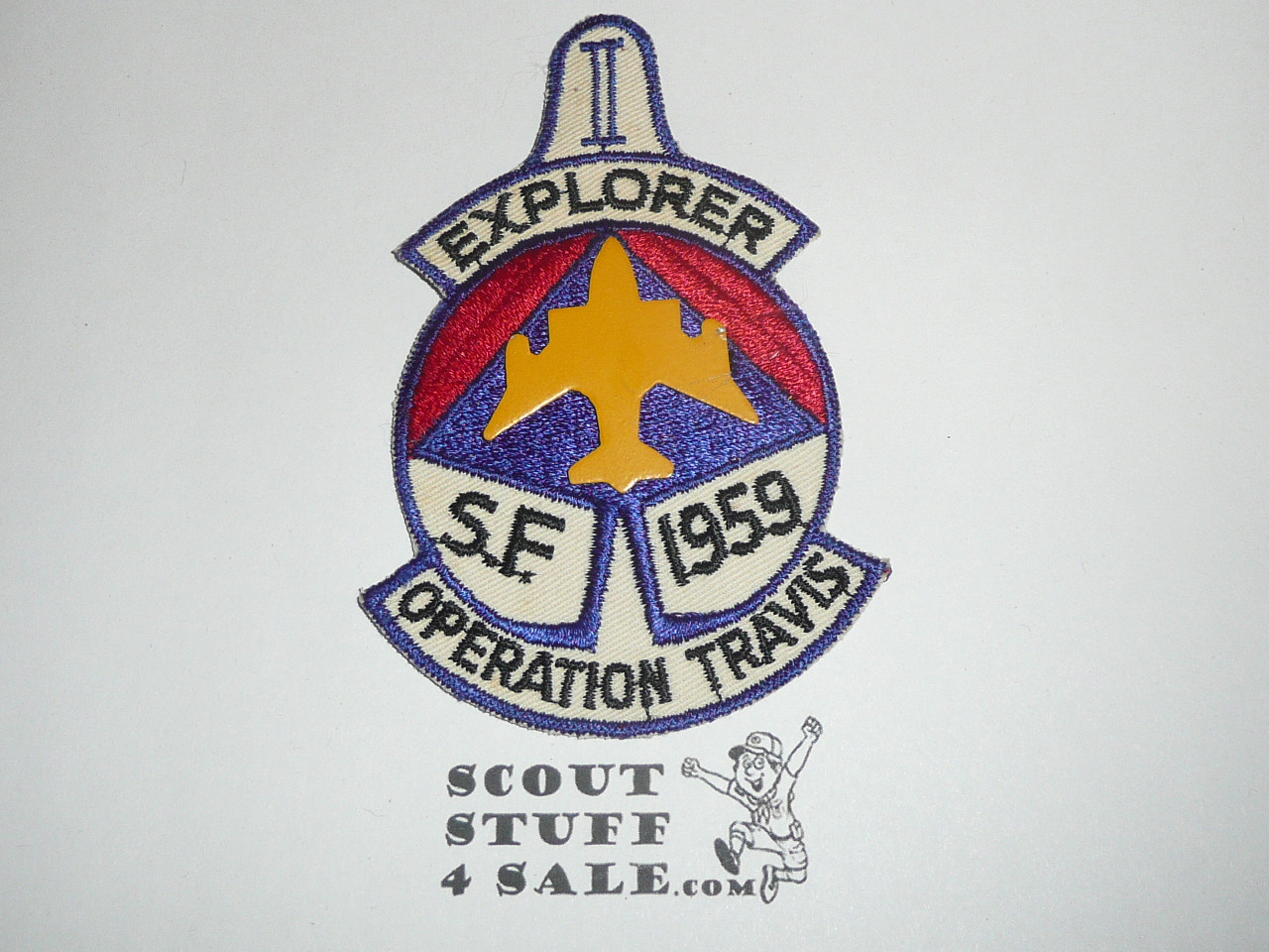 1959 Air Explorer Encampment Patch With metal Jet Badge - Travis AFB, California