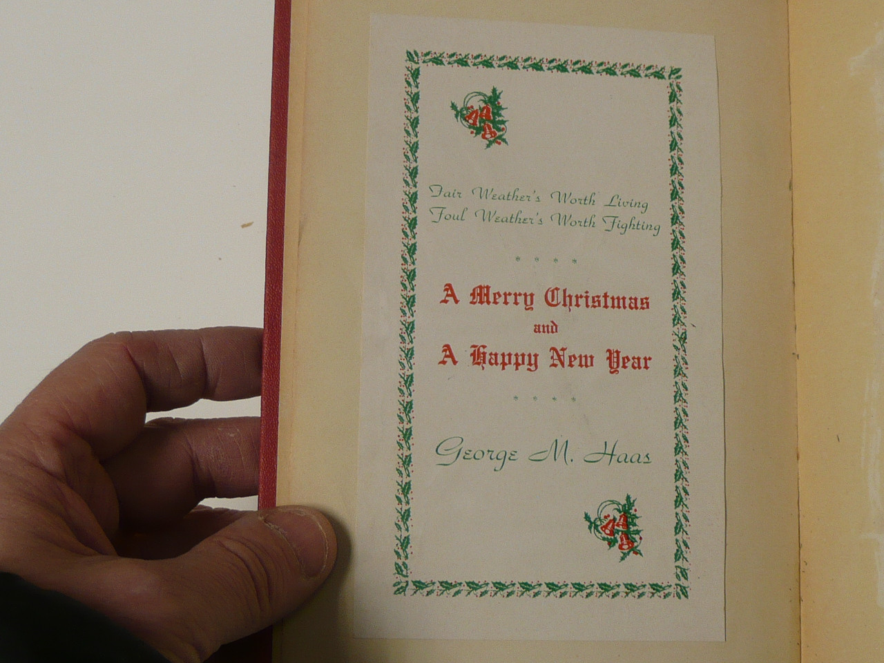 Daddy Wisdom Boy Scout Benefactor, By George M. Haas, 1937 First Edition, Hardbound, Biography of John Shelby Wisdom who donated the land for Camp Wisdom, Circle Ten Council, Has a Merry Christmas Bookplate from the Author