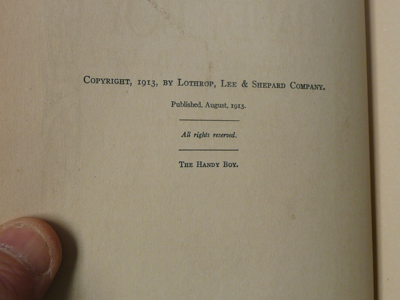 The Handy Boy A Modern Handy Book of Practical and Profitable Pastimes, By A. Neely Hall, 1913 First Edition, Hardbound