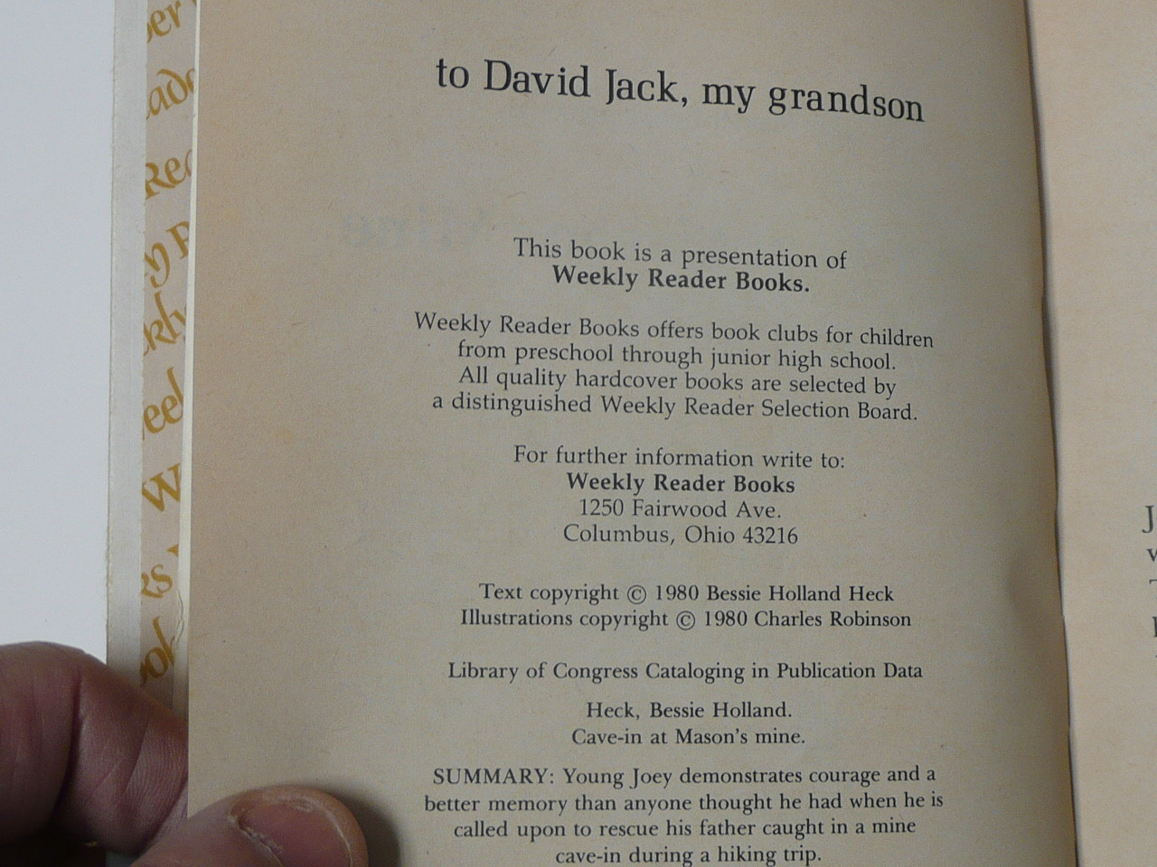 Cave-In at Manson's Mine, By Bessie Holland Heck, 1980