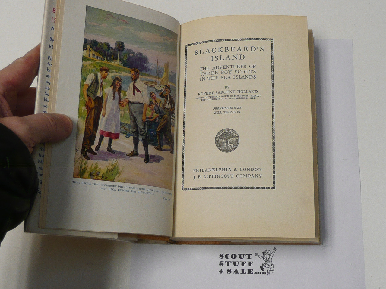 Blackbeard's Island The Adventures of Three Boy Scouts in the Sea Islands, By Rupert Sargent Holland,  1916, Ninth Printing, Hardbound with dust jacket, Boy Scout Story Book