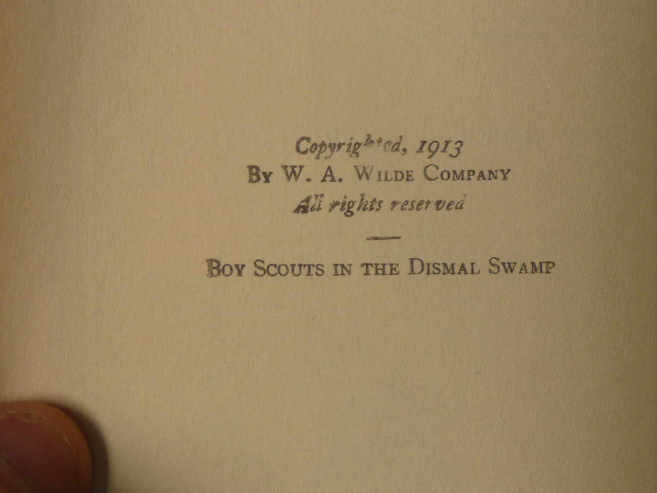 The Boy Scouts of the Dismal Swamp, By Walter Prichard Eaton, 1913 First Edition, Hardbound with Dust Jacket, Boy Scout Story Book