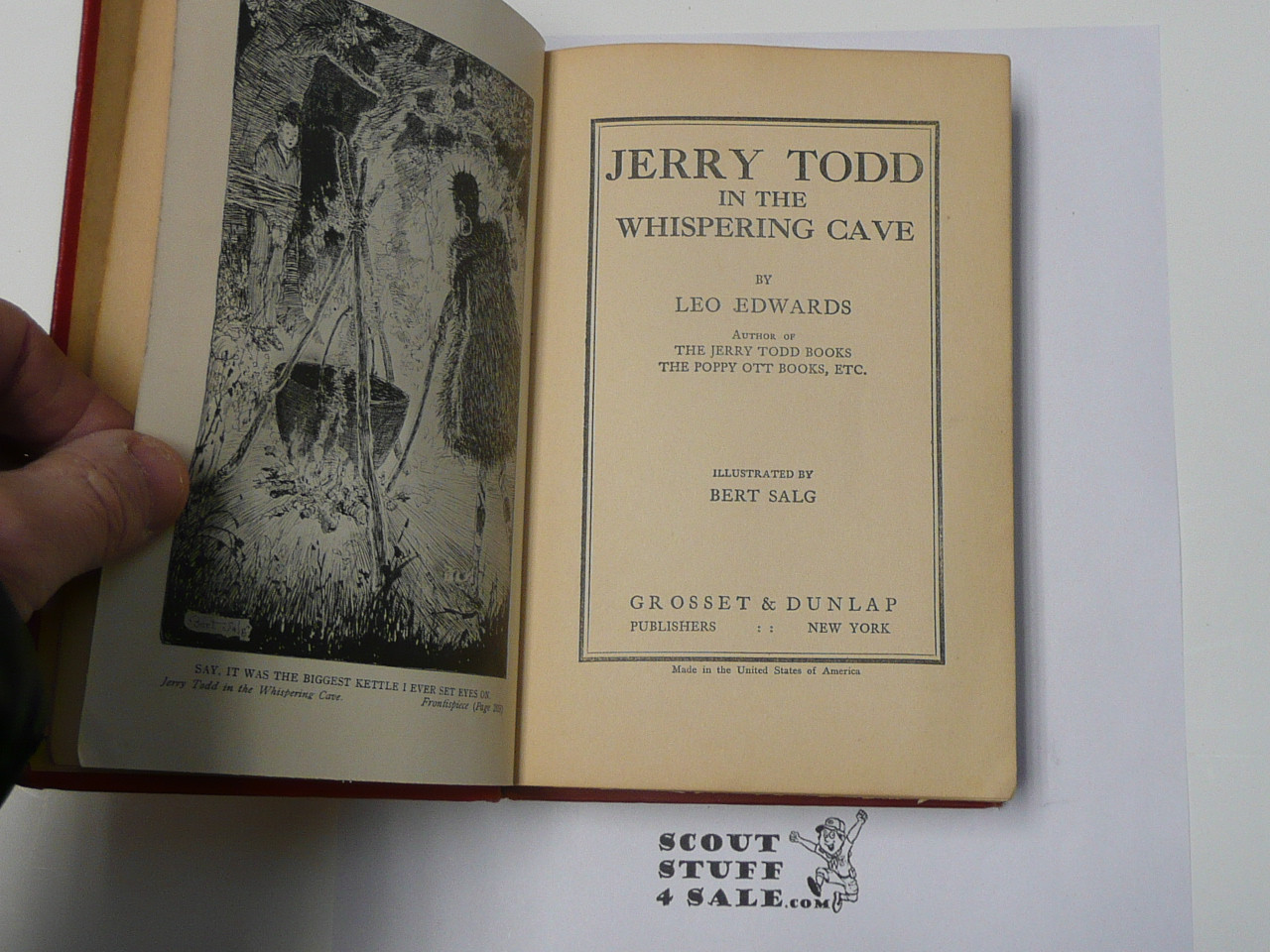 Jerry Todd in the Whispering Cave, By Leo Edwards,  1927 First Edition, Hardbound, Story Book