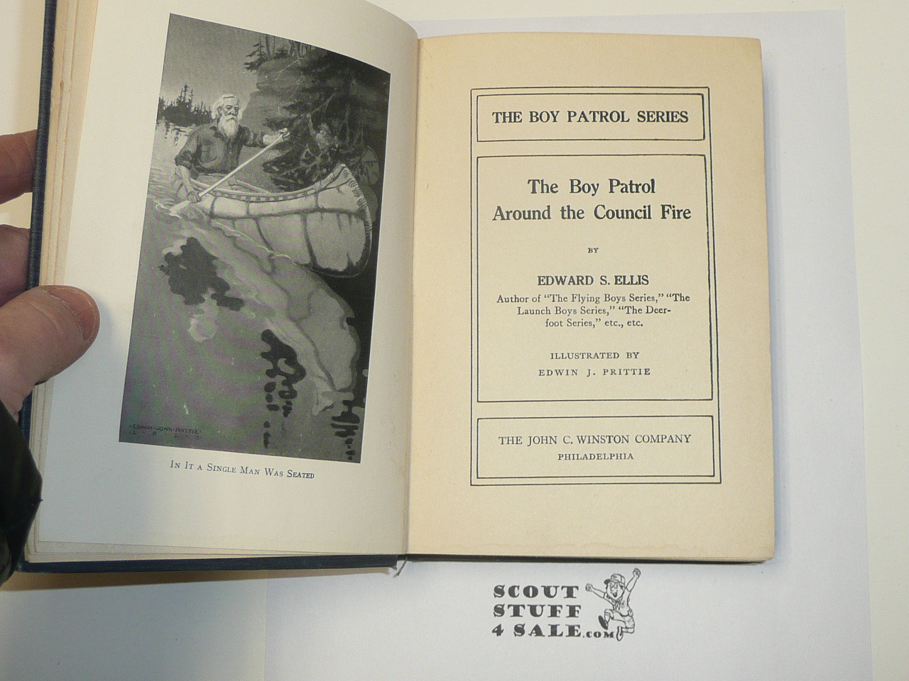The Boy Patrol Around The Council Fire, By Edward S. Ellis,  1913 First Edition, Hardbound, Boy Scout Story Book, RARE