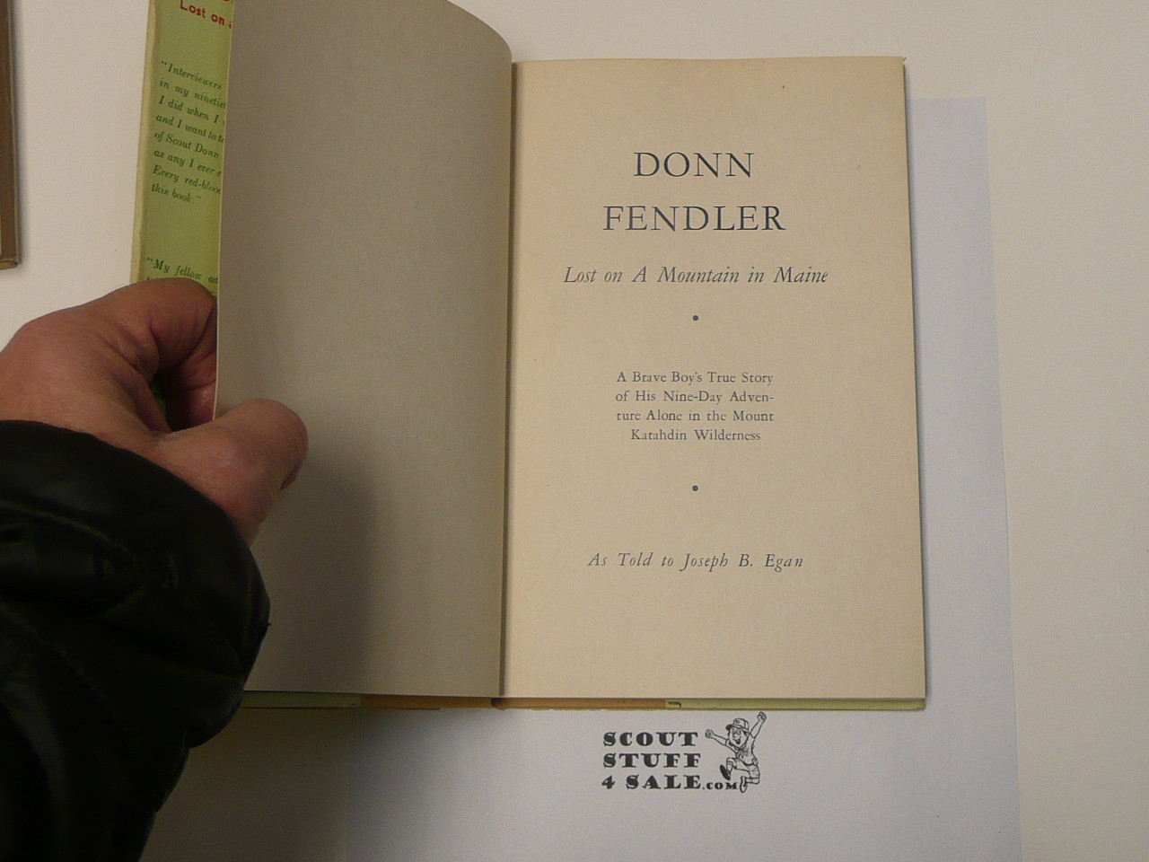 Donn Fendler Lost on a Mountain in Maine, 1939 First Edition, Fourth Printing, Hardbound with dust Jacket