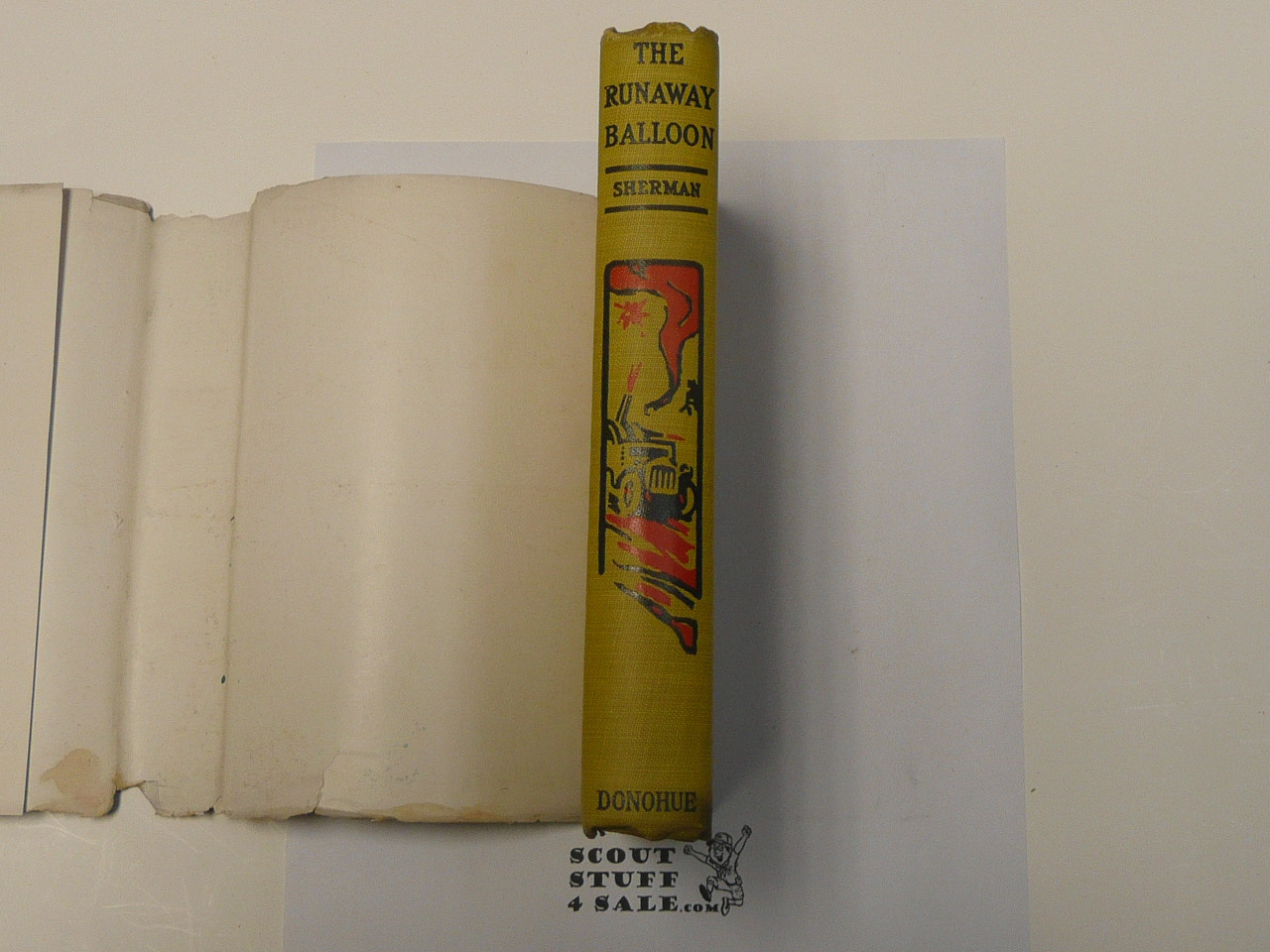 The Runaway Balloon or The Besieged Scouts, By Captain V. T. Sherman, 1913 First Edition, Hardbound with dust jacket, Boy Scout Story Book