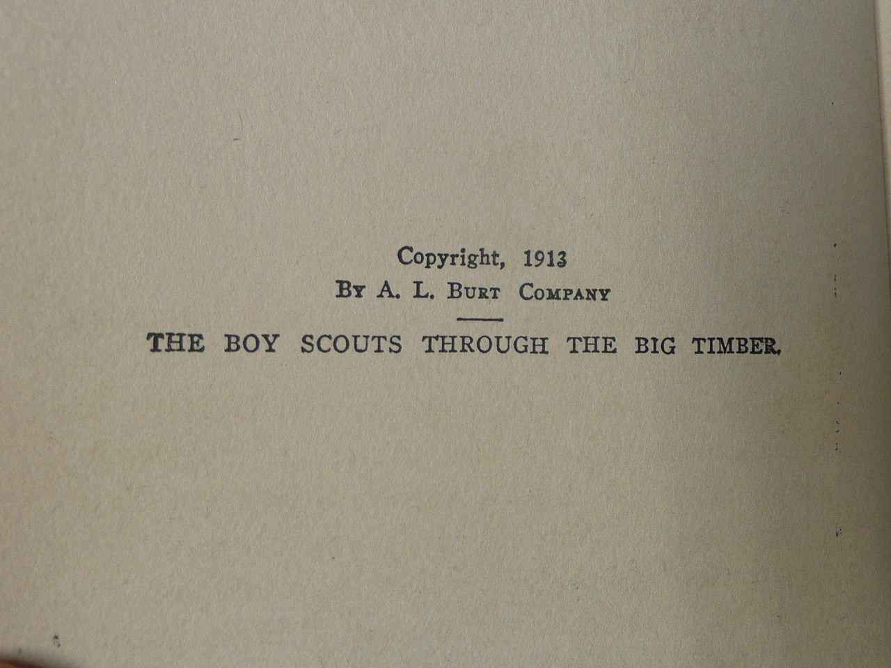 The Boy Scouts Through the Big Timber, by Herbert Carter, 1913 First Edition, Hardbound, Boy Scout Story Book #2