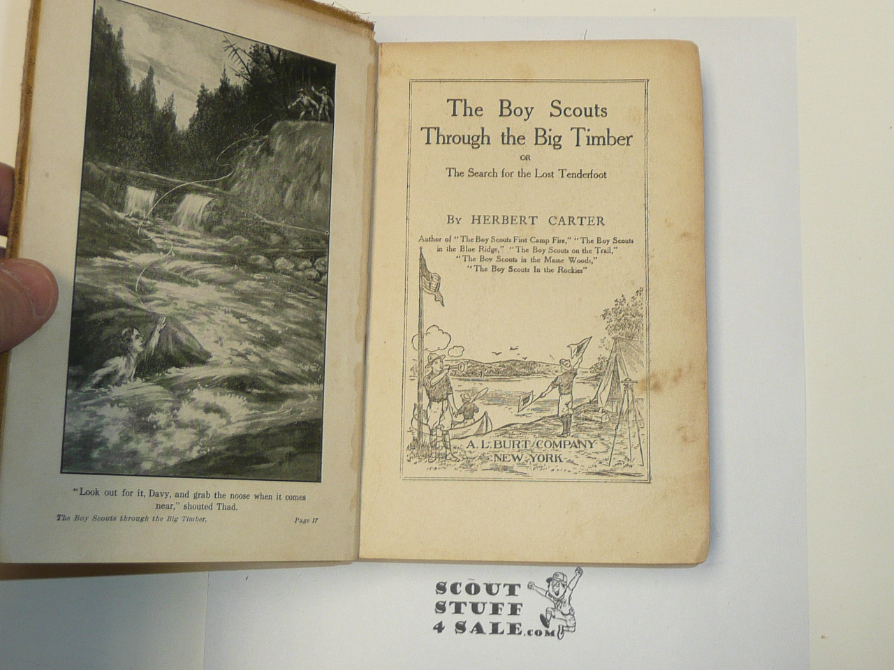 The Boy Scouts Through the Big Timber, by Herbert Carter, 1913 First Edition, Hardbound, Boy Scout Story Book #3