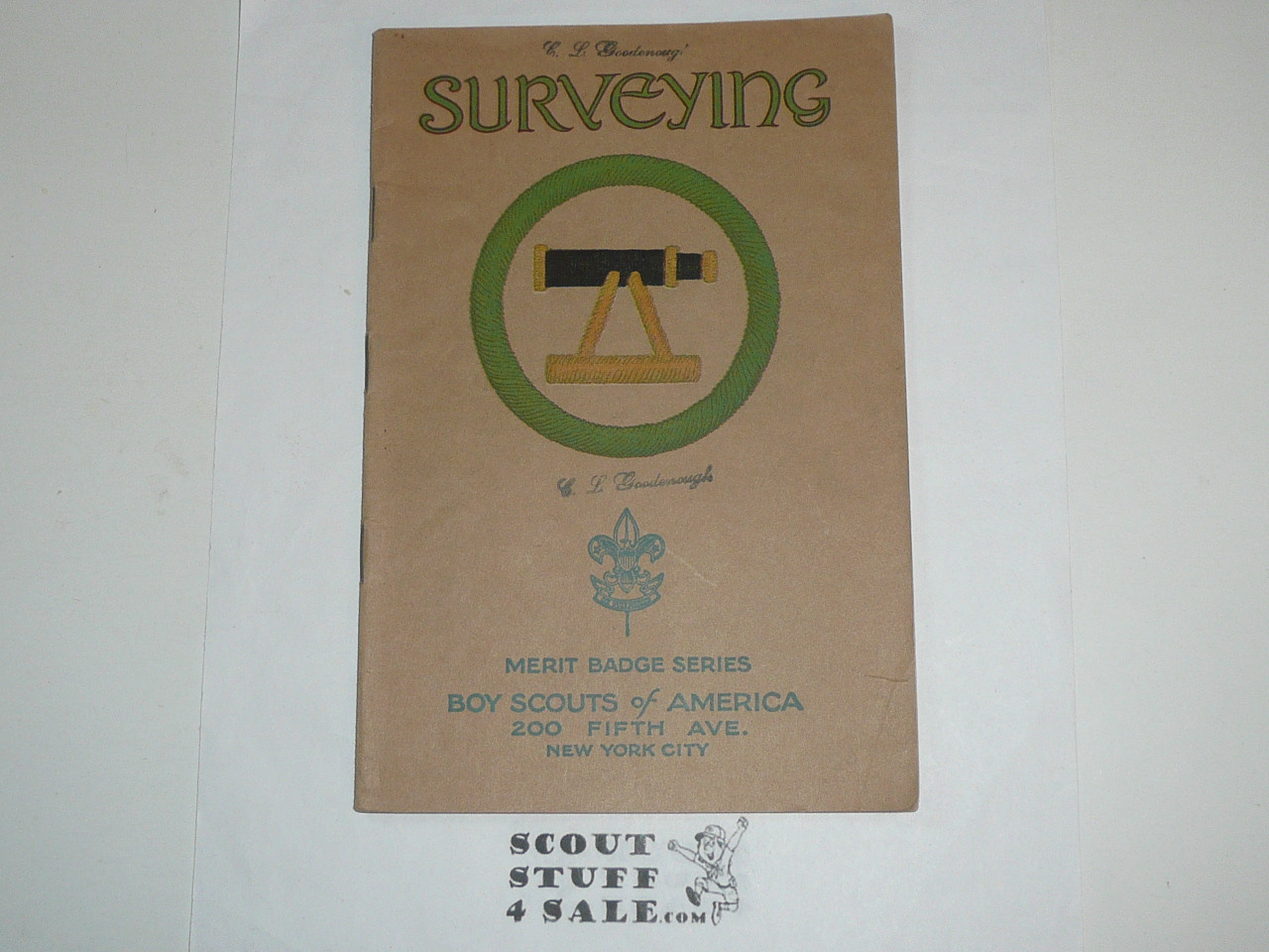 Surveying Merit Badge Pamphlet, Type 3, Tan Cover, 1926 Printing