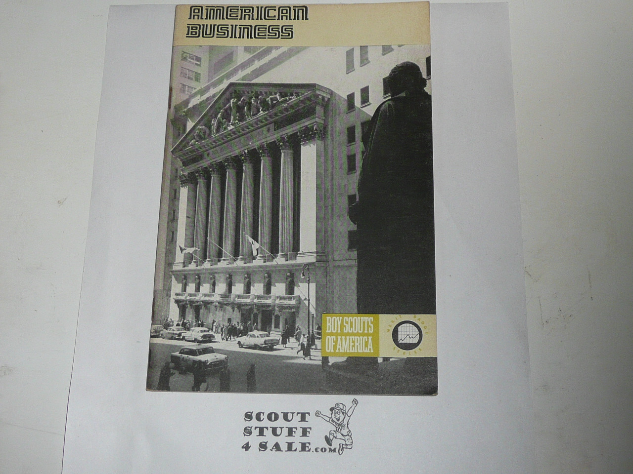 American Business Merit Badge Pamphlet, Type 8, Green Band Cover, 7-73 Printing