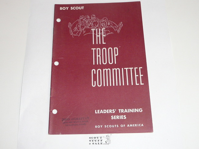 Boy Scout Leader Training Series, The Troop Committee, 10-57 printing