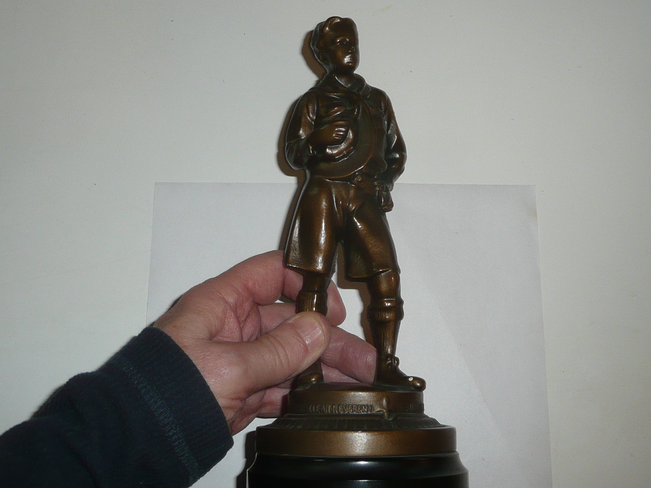 1935 mckenzie statue, bronze, 11 high by 5 wide with base, 8 inch statue, presented in 1948