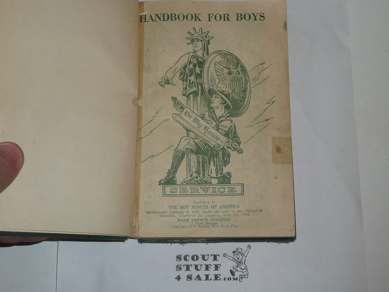 1931 Boy Scout Handbook, Third Edition, Fourteenth Printing, Norman Rockwell Cover, Hardbound, see images, contents in very good condition