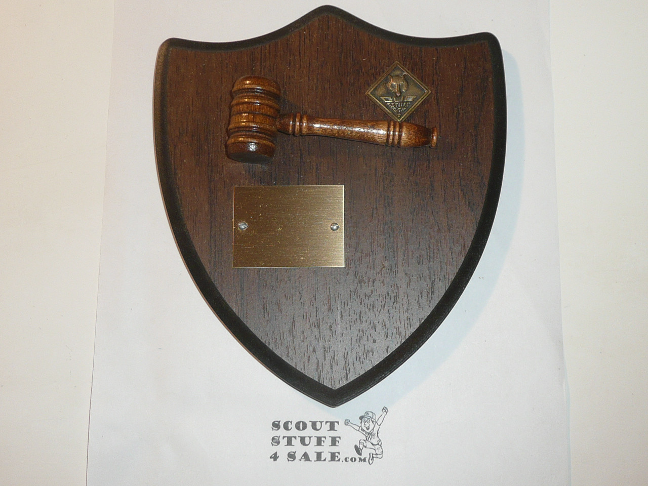 1970's Cub Scout Wall Plaque with Gavel, New in Box