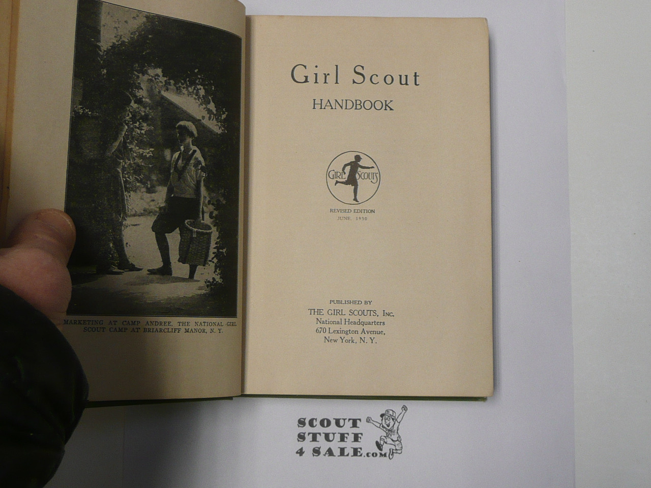 1930 Official Girl Scout Handbook, hardbound, 6-30 Printing