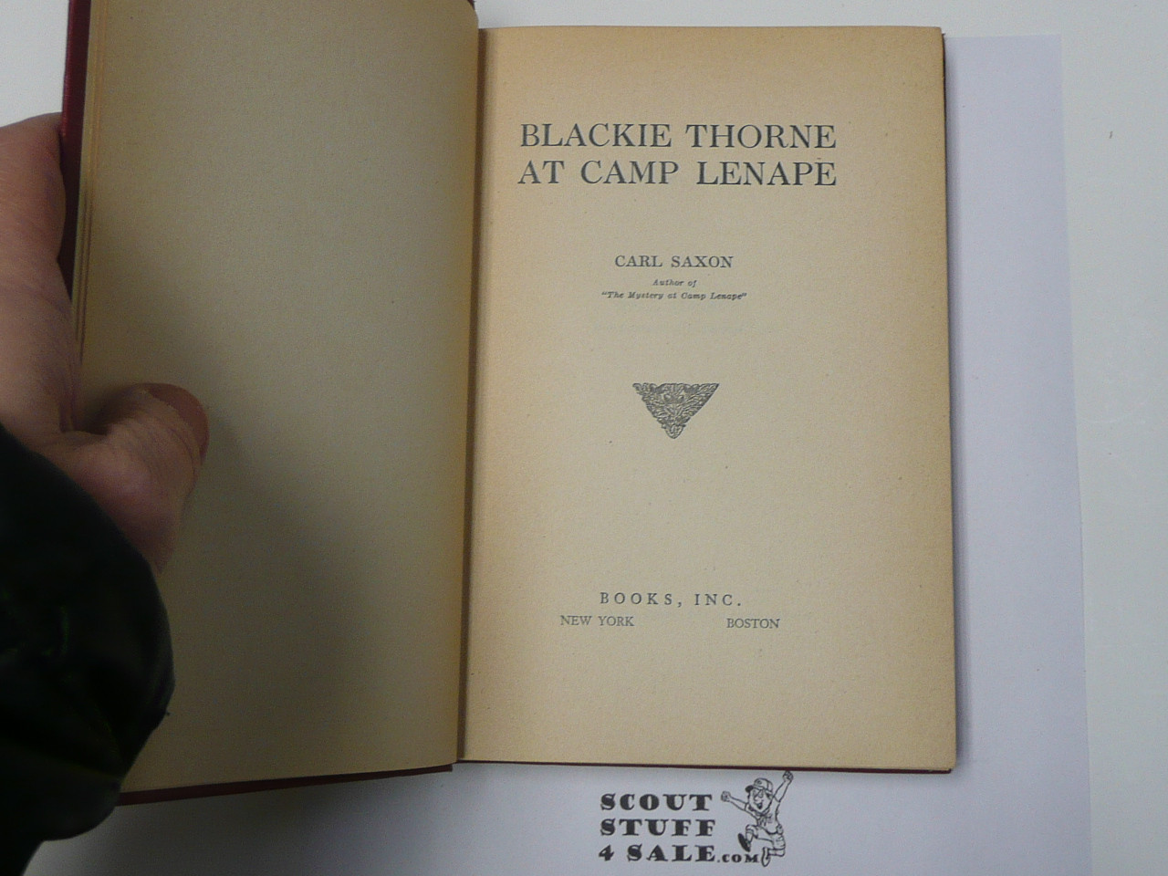 Blackie Thorne at Camp Lenape, By Carl Saxon, 1940 Printing, Hardbound, Boy Scout Story Book