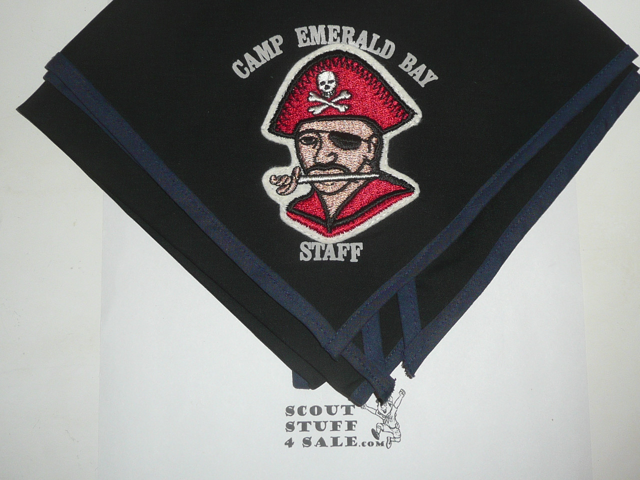 1987 Camp Emerald Bay STAFF Neckerchief, Dark Blue Piping