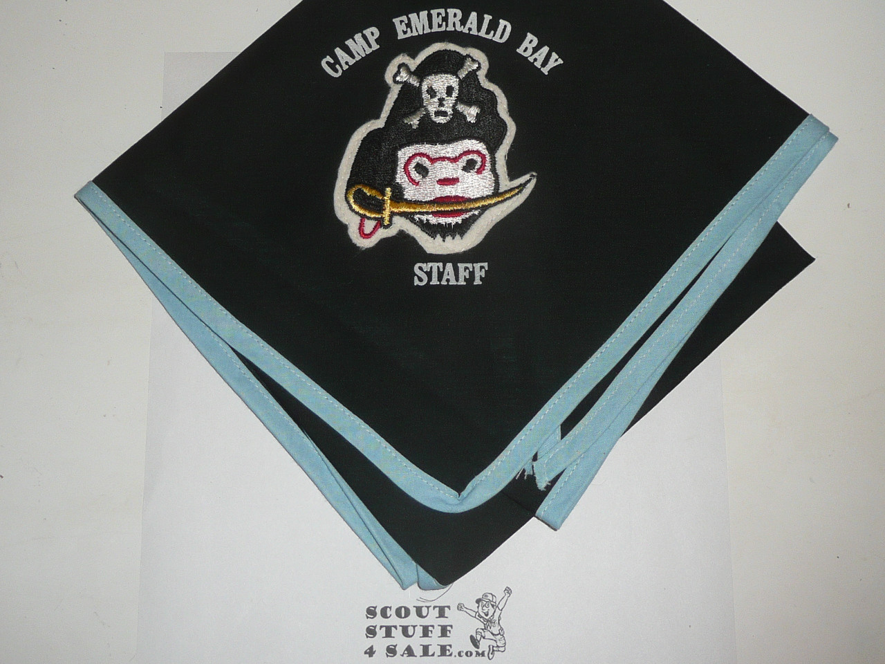 1979 Camp Emerald Bay STAFF Neckerchief, Lt. Blue Piping