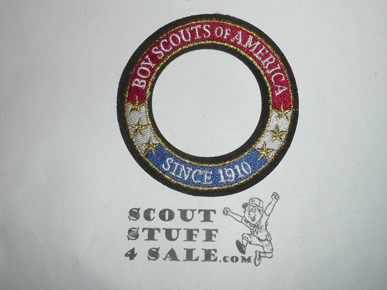 BSA Uniform Patch to encircle World Scouting Emblem, Since 1910