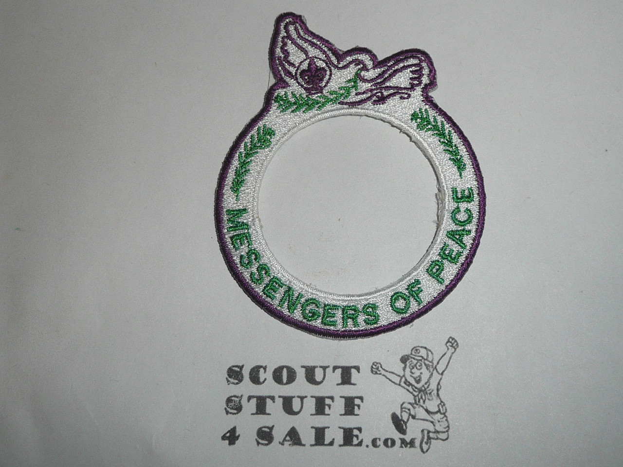 BSA Uniform Patch to encircle World Scouting Emblem, Messengers of Peace