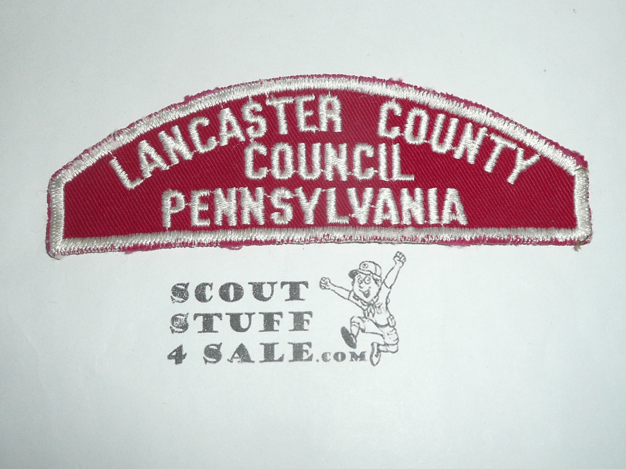 Lancaster County Council Pennsylvania Red/White Council Strip, lite use - Boy Scout