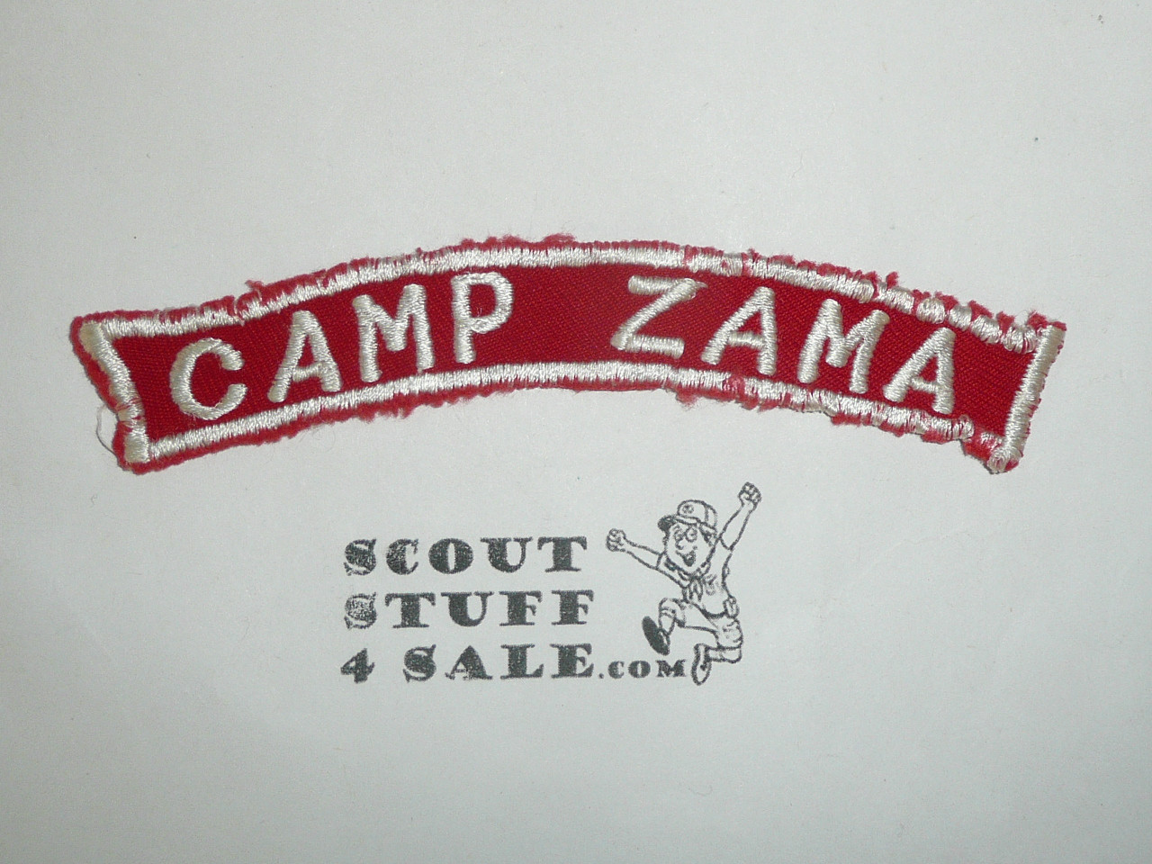CAMP ZAMA Red and White Community Strip, Military Base Japan, RARE, sewn