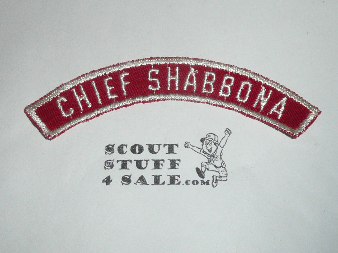 CHIEF SHABBONA Red and White Council Half Strip