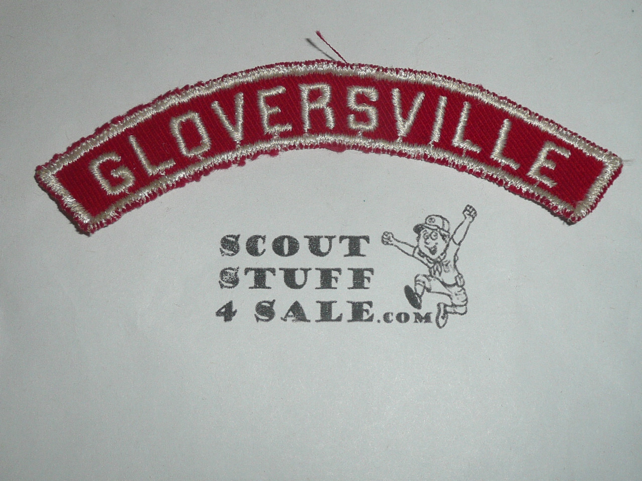 GLOVERSVILLE Red and White Community Strip, sewn