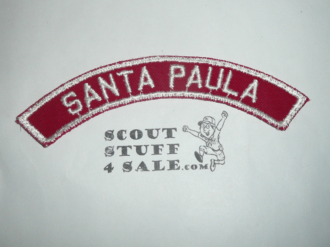 SANTA PAULA Red and White Community Strip, sewn