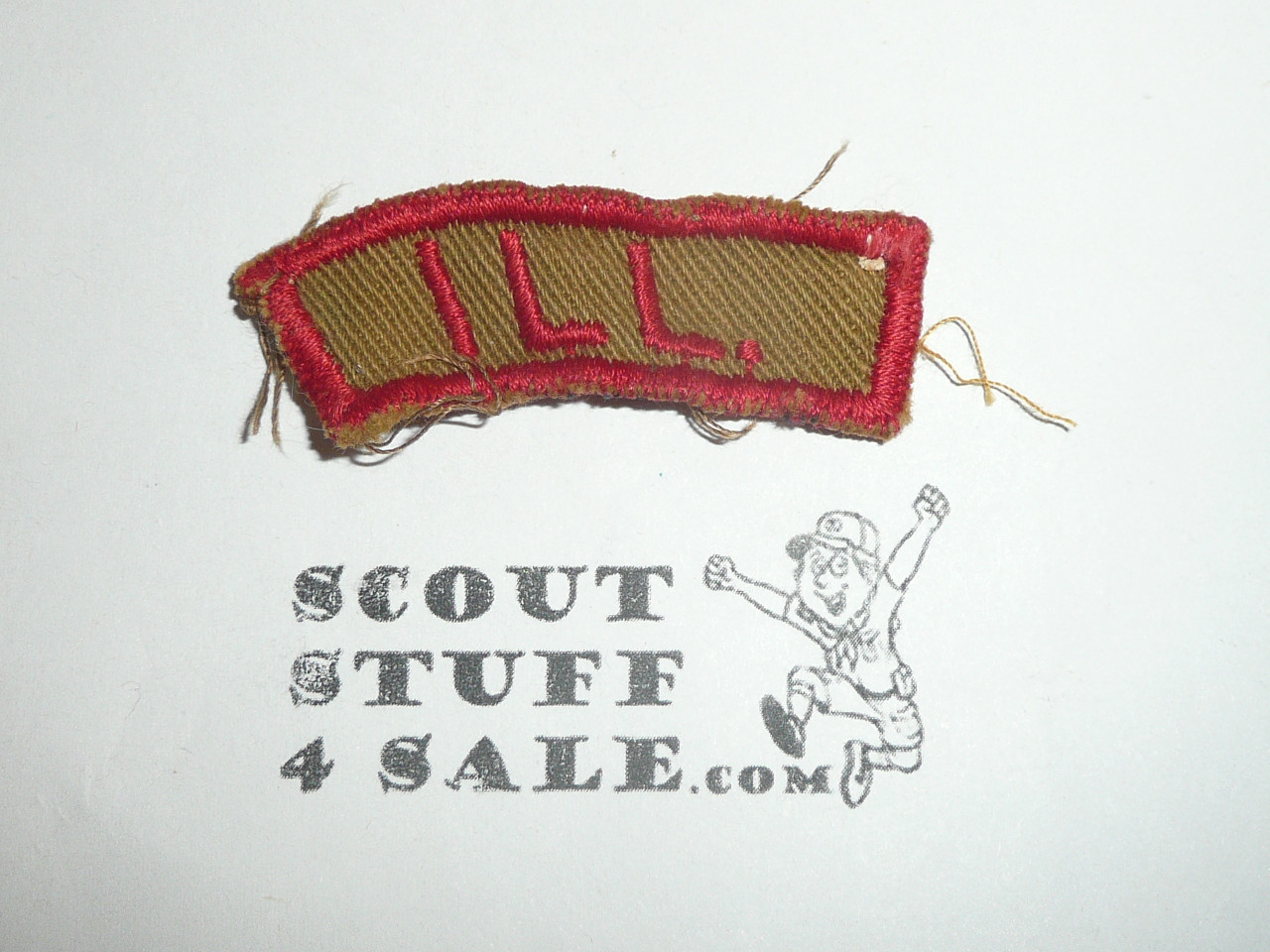 ILL. Khaki and Red State Strip, sewn