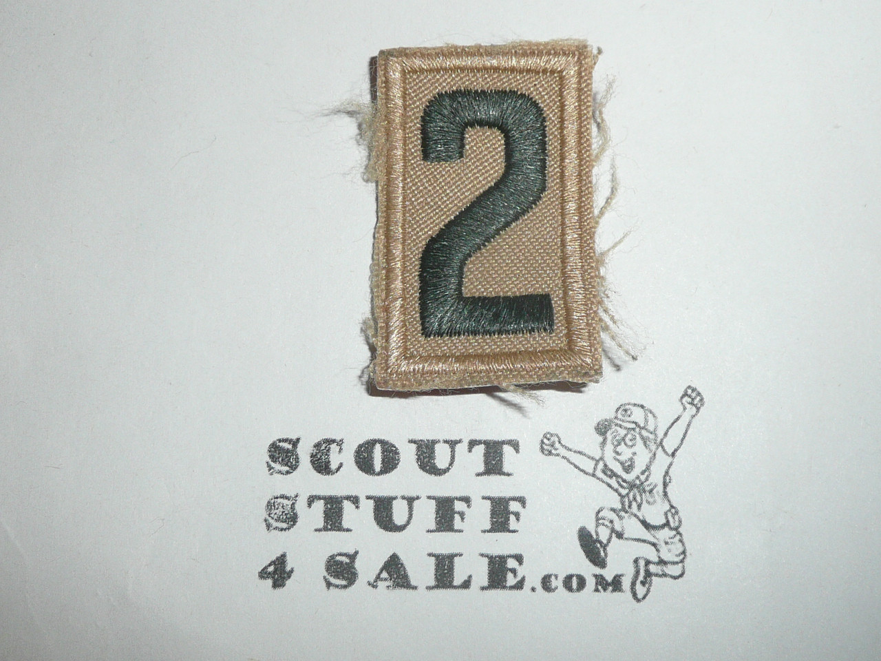 Tan Troop Numeral "2", twill, current, used