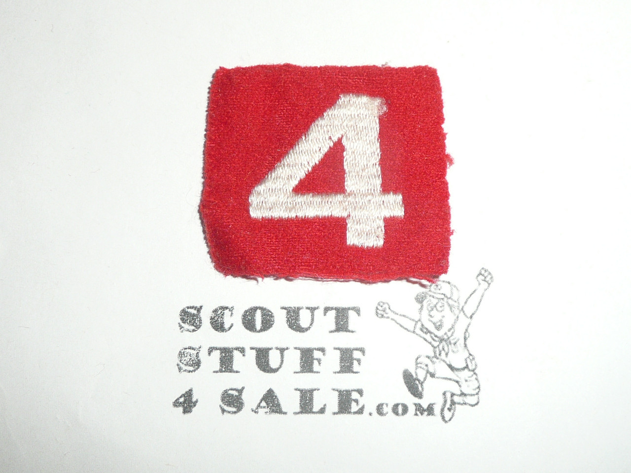 1930's Red Troop Numeral "4", felt, like new