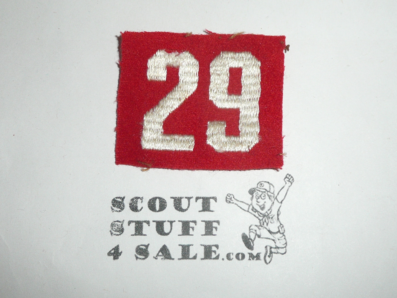 1930's Red Troop Numeral "29", felt, unused