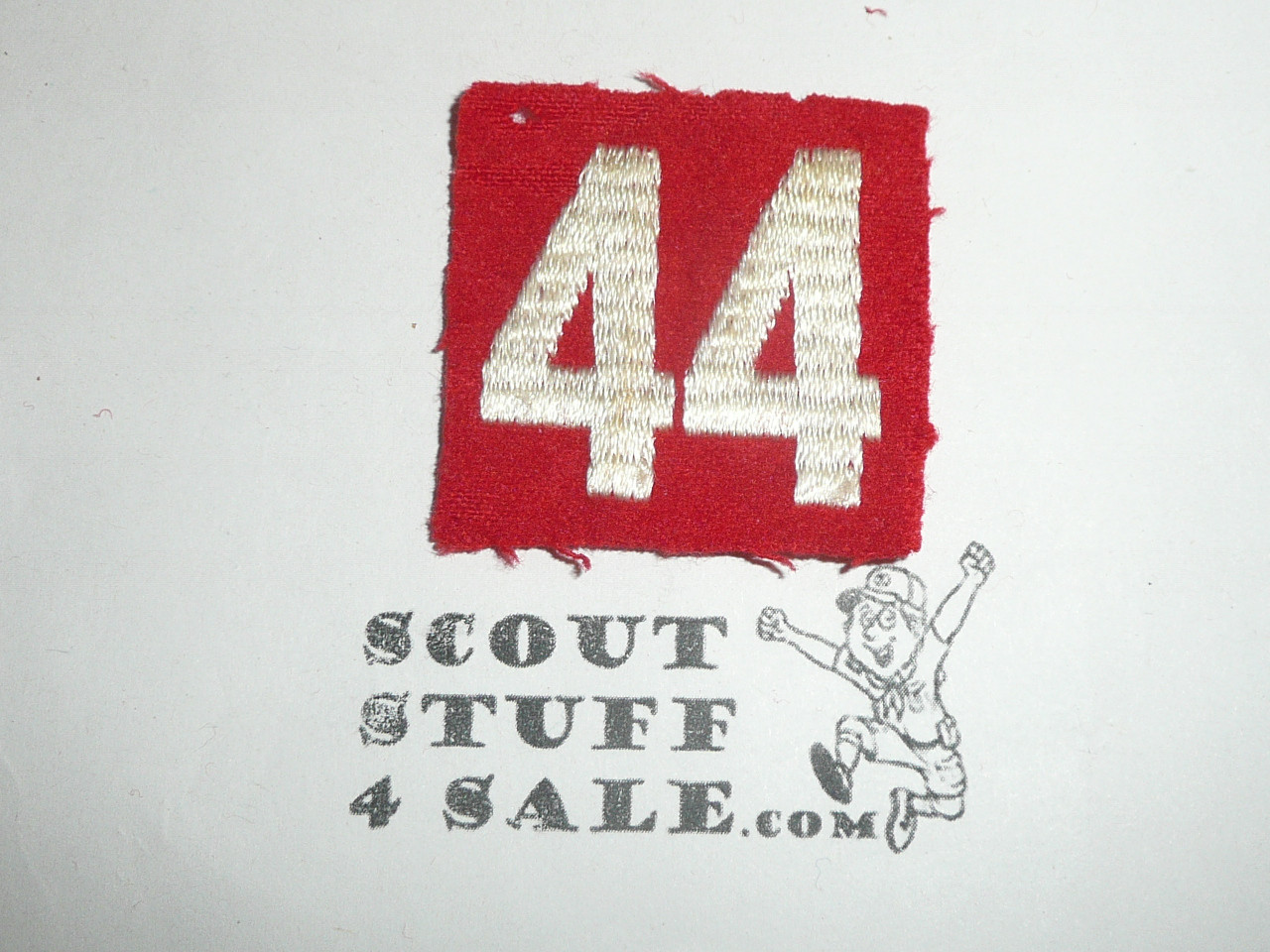 1930's Red Troop Numeral "44", felt, lite use