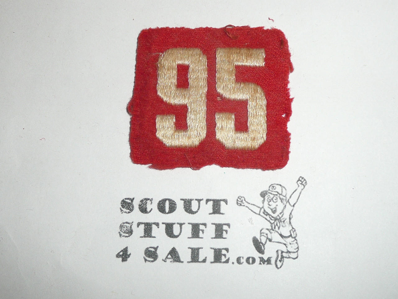 1930's Red Troop Numeral "95", felt, used