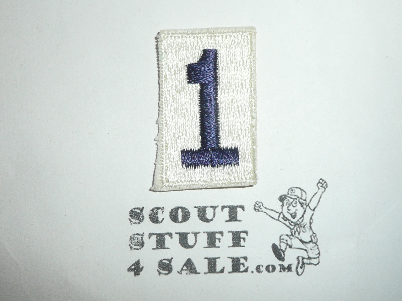 Sea Scout Embroidered Ship "1" White numeral
