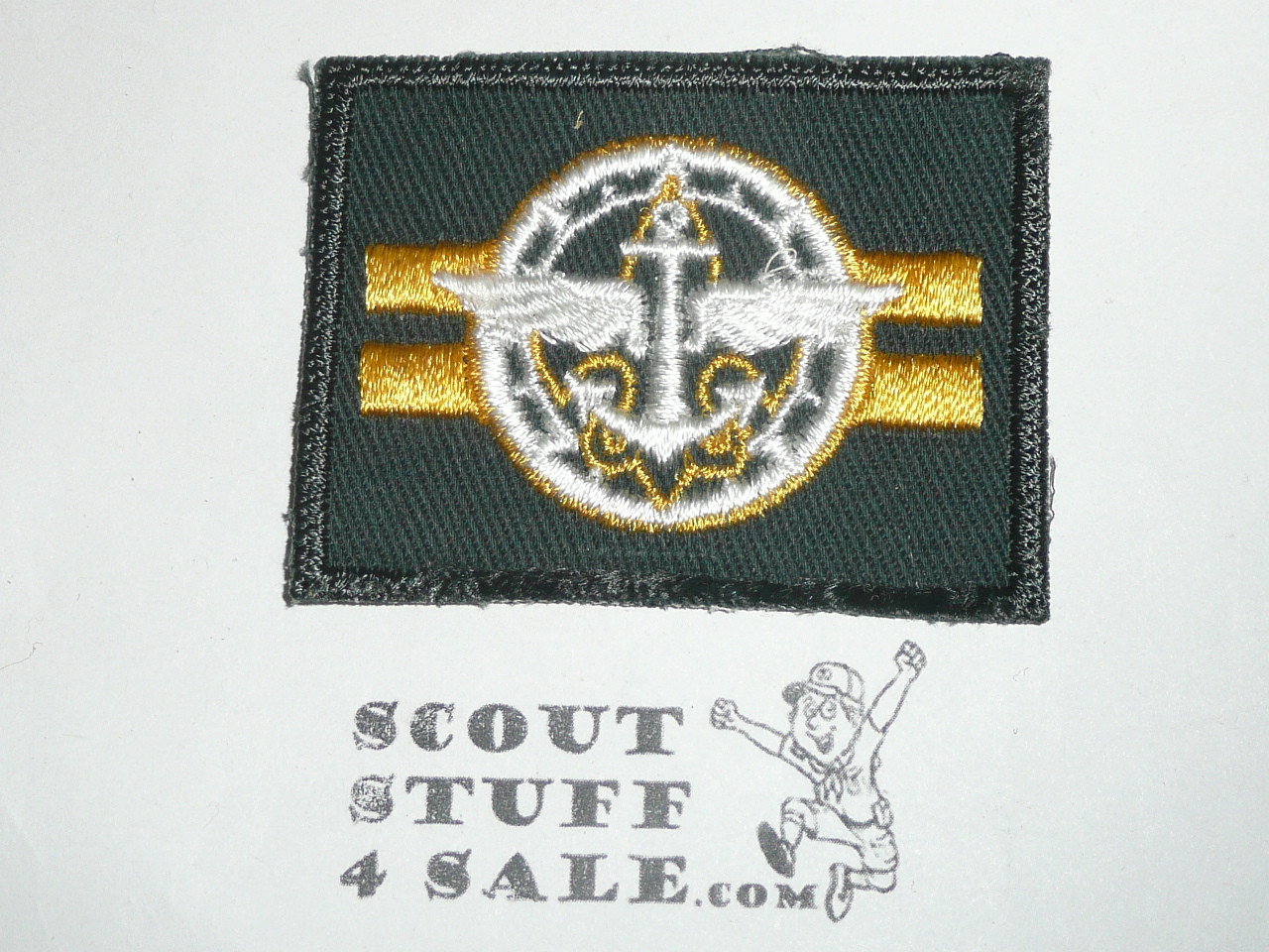 Explorer Scout, Crew Leader Position Patch, Green twill, c/e with enbroidered bdr, 1950's